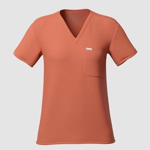 Figs Terracotta One-Pocket Scrub Top